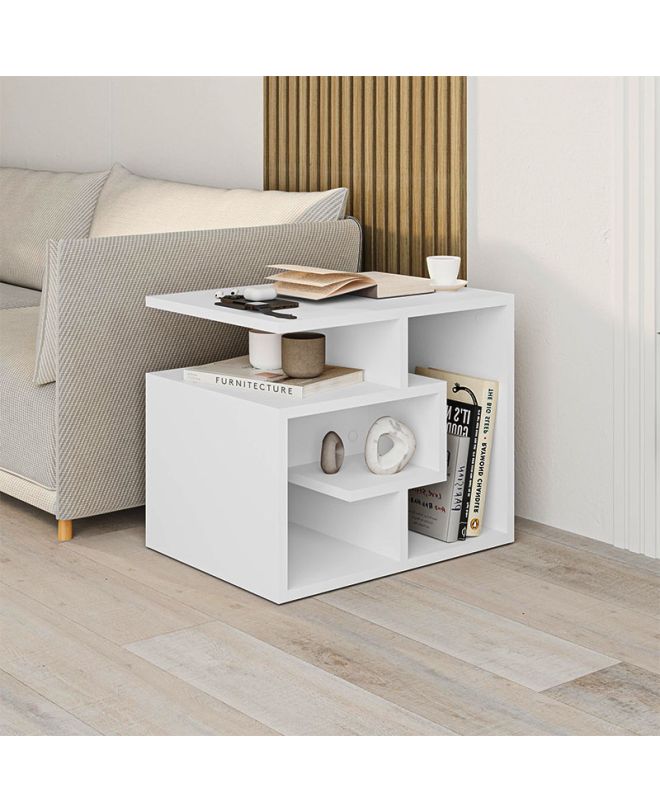 Τραπεζάκι βοηθητικό Labirent Megapap Megapap χρώμα λευκό 54x40x45εκ.