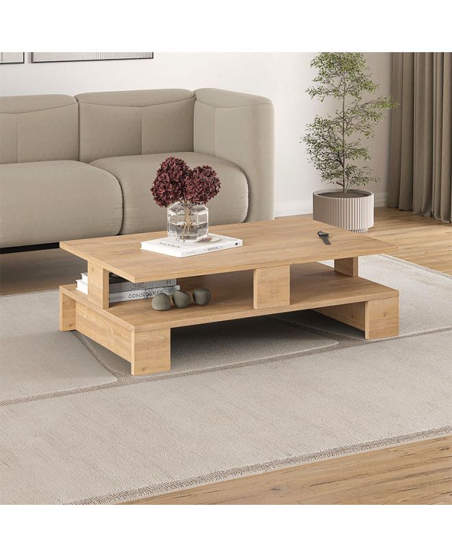 Τραπεζάκι σαλονιού Mansu Megapap χρώμα sapphire oak 80x50x27εκ.