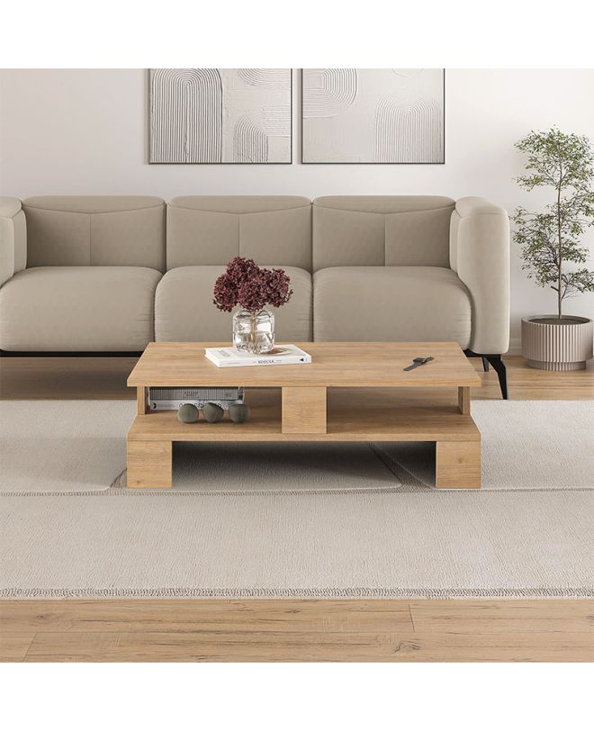 Τραπεζάκι σαλονιού Mansu Megapap χρώμα sapphire oak 80x50x27εκ.