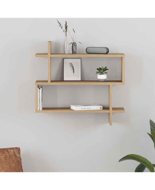Ραφιέρα τοίχου Paralel Megapap χρώμα sapphire oak 70x22x65εκ.