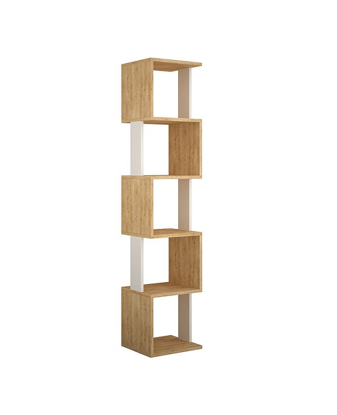 Βιβλιοθήκη Piri Megapap χρώμα sapphire oak/λευκό 35x30x161εκ.