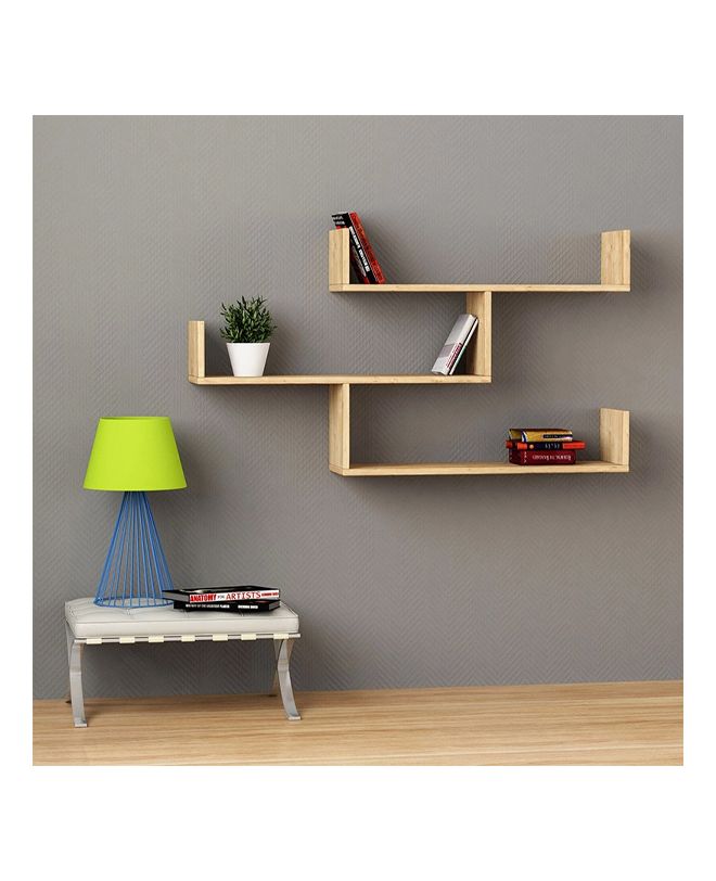 Ραφιέρα τοίχου Tibet Megapap χρώμα sapphire oak 119x22x66εκ.
