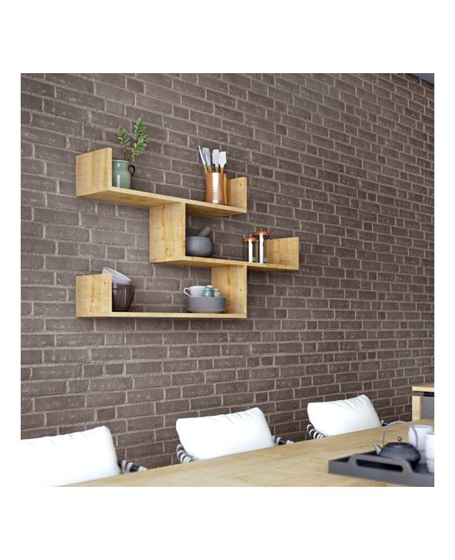Ραφιέρα τοίχου Tibet Megapap χρώμα sapphire oak 119x22x66εκ.