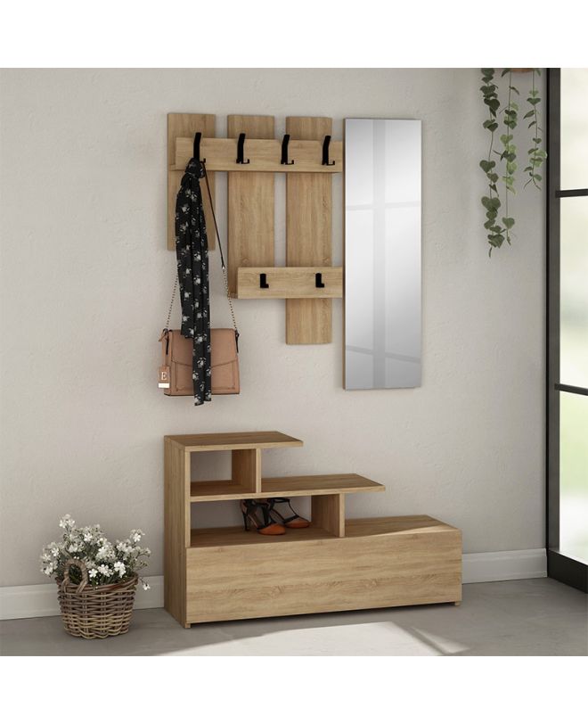 Έπιπλο εισόδου Vesty Megapap χρώμα sapphire oak 100x30x61εκ.