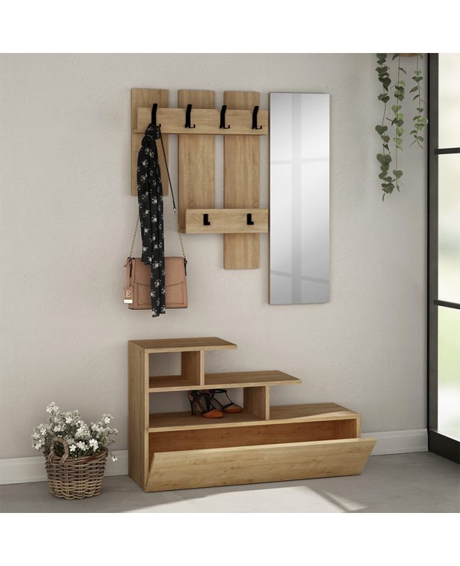 Έπιπλο εισόδου Vesty Megapap χρώμα sapphire oak 100x30x61εκ.