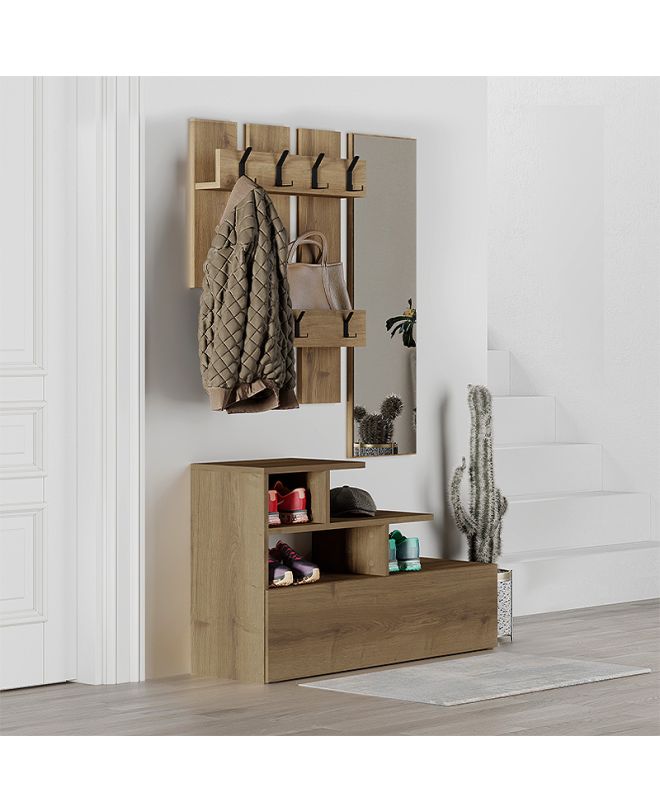 Έπιπλο εισόδου Vesty Megapap χρώμα ανοιχτό καρυδί 100x30x61εκ.