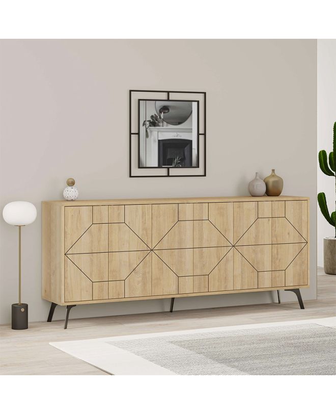 Μπουφές Dune Megapap χρώμα sapphire oak 184x35x77,4εκ.