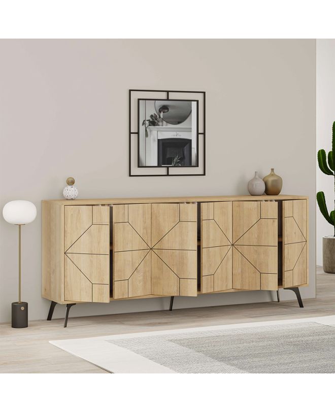 Μπουφές Dune Megapap χρώμα sapphire oak 184x35x77,4εκ.