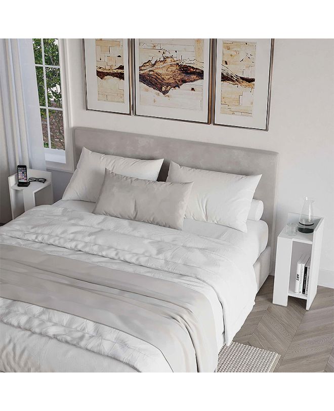 Κομοδίνο Elos Megapap σετ 2 τεμαχίων χρώμα λευκό 25x27x60εκ.