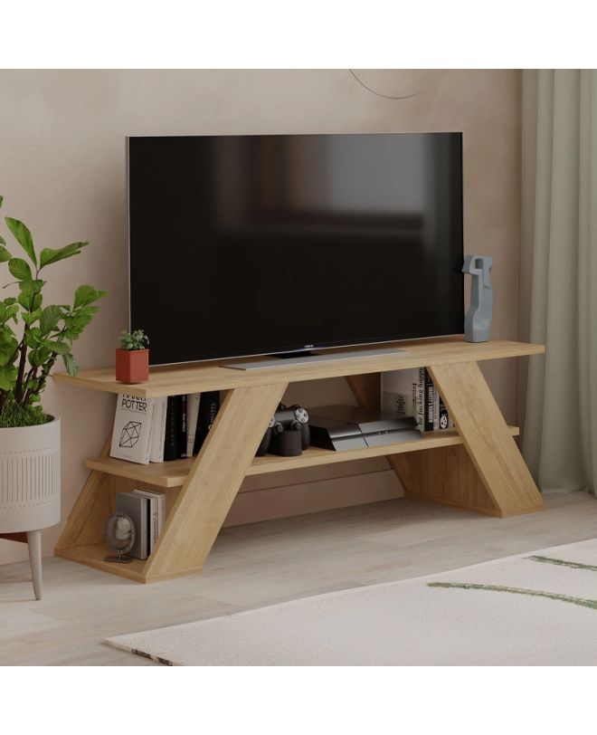 Έπιπλο τηλεόρασης Farfalla Megapap χρώμα sapphire oak 120x33,5x40εκ.