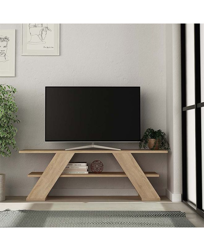 Έπιπλο τηλεόρασης Farfalla Megapap χρώμα sapphire oak 120x33,5x40εκ.