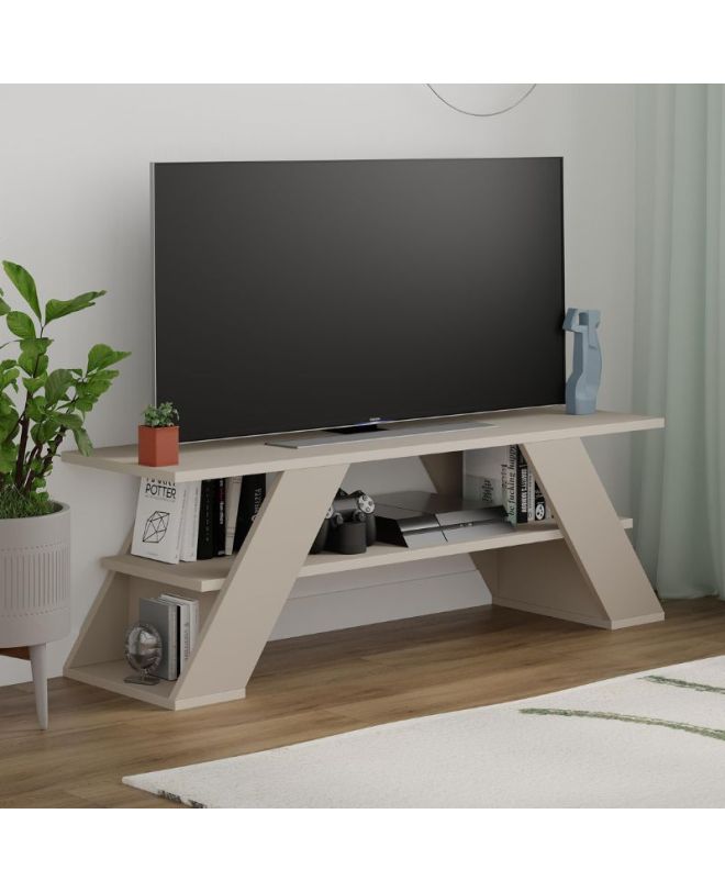 Έπιπλο τηλεόρασης Farfalla Megapap χρώμα sandstone 120x33,5x40εκ.