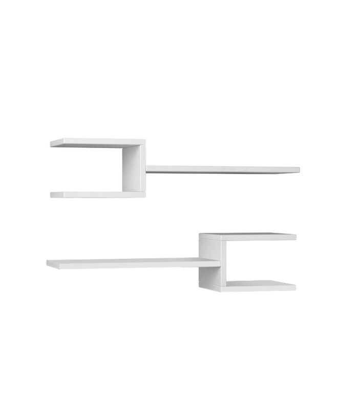 Ραφιέρα τοίχου Fork Megapap 2 τεμαχίων χρώμα λευκό 75x19,5x18εκ.