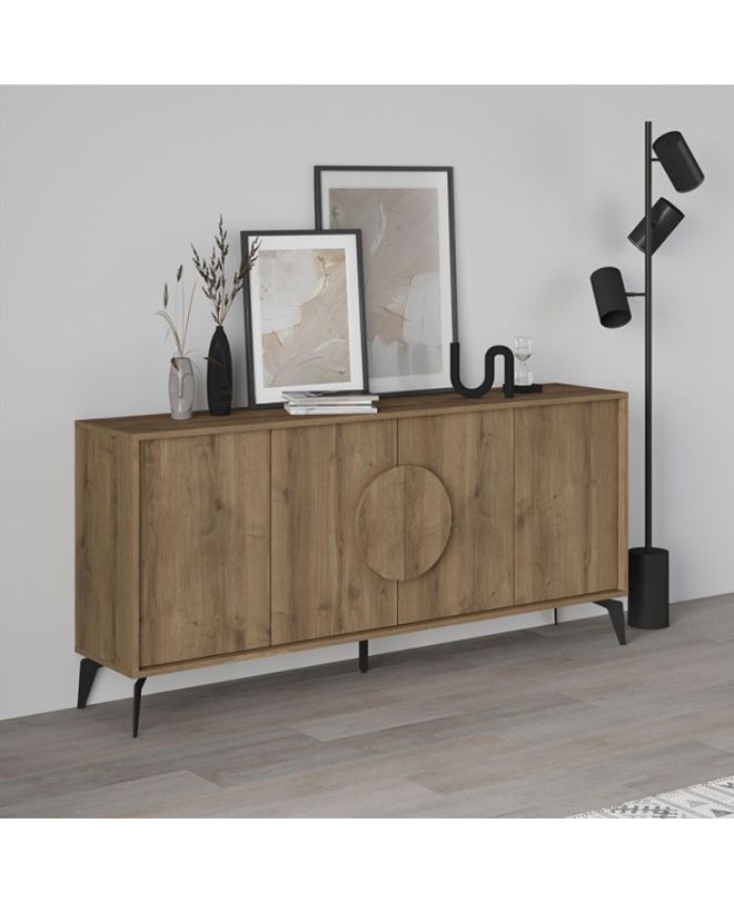 Μπουφές Gora Megapap χρώμα ανοιχτό καρυδί 180x35,6x82εκ.