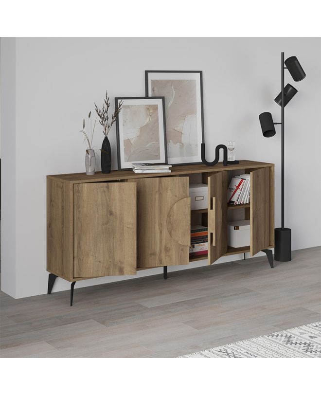 Μπουφές Gora Megapap χρώμα ανοιχτό καρυδί 180x35,6x82εκ.