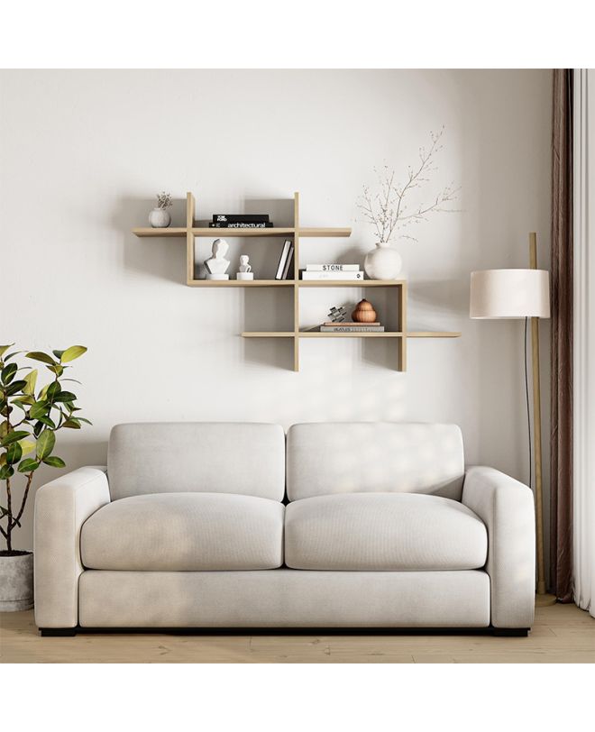 Ραφιέρα τοίχου Halic Megapap χρώμα sapphire oak 150x22x82εκ.