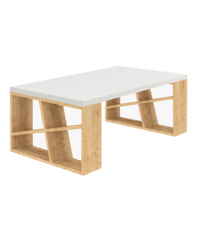Τραπεζάκι σαλονιού Honey Megapap χρώμα sapphire oak - λευκό 105x60x40εκ.