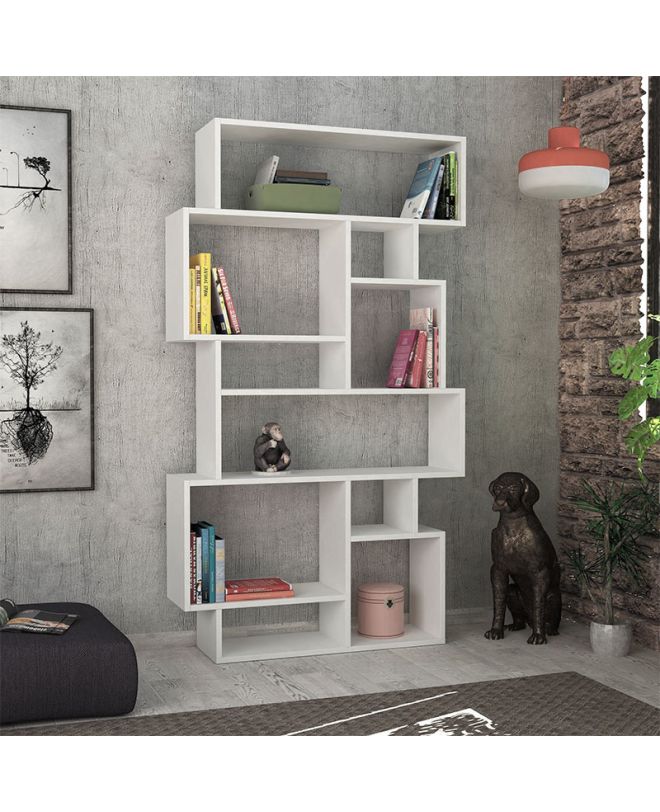 Βιβλιοθήκη Karmato Megapap χρώμα λευκό 96x25,5x168,5εκ.