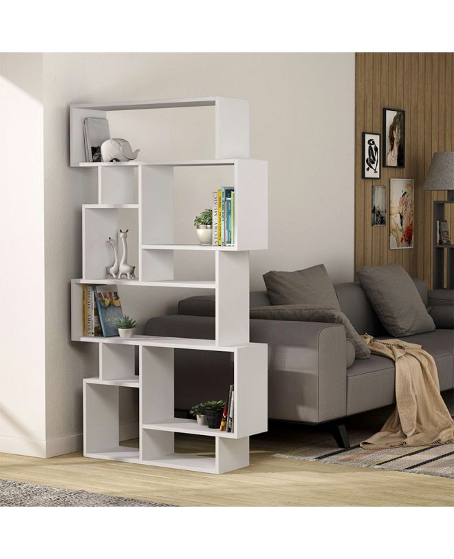 Βιβλιοθήκη Karmato Megapap χρώμα λευκό 96x25,5x168,5εκ.