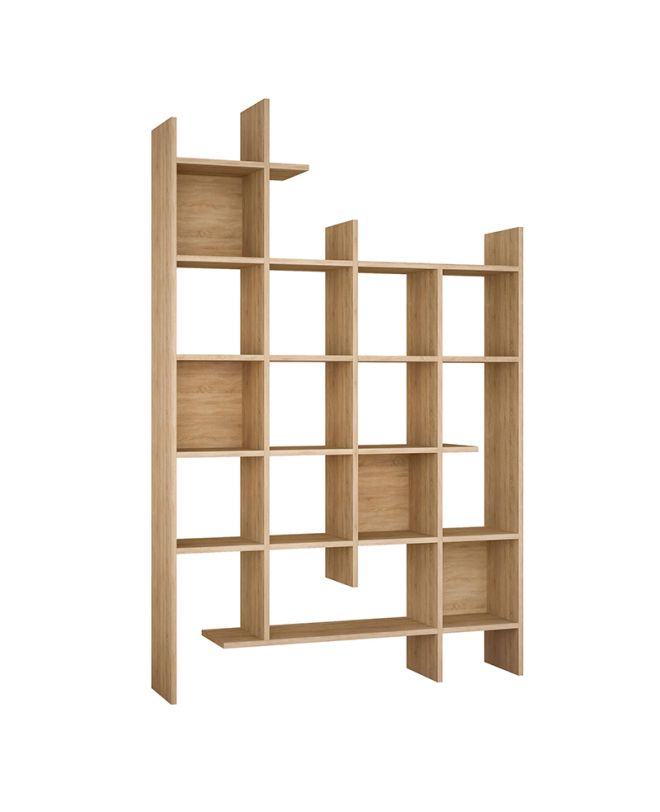 Βιβλιοθήκη Manco Megapap χρώμα sapphire oak 122x25,5x188εκ.