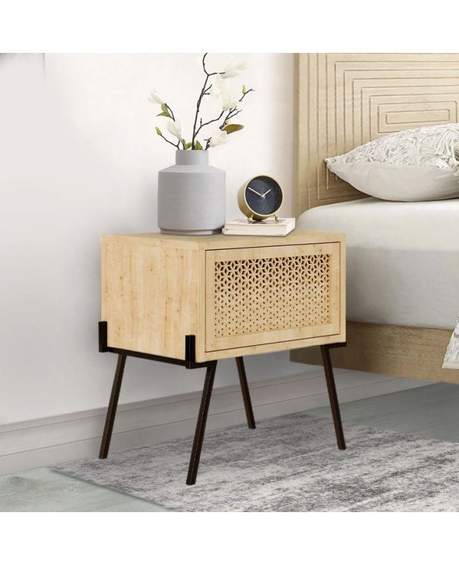 Κομοδίνο Naive Megapap χρώμα sapphire oak 48x34x51εκ.