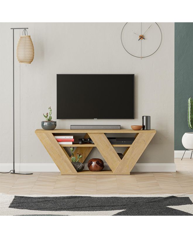 Έπιπλο τηλεόρασης Pipralla Megapap χρώμα sapphire oak 110x30x40εκ.