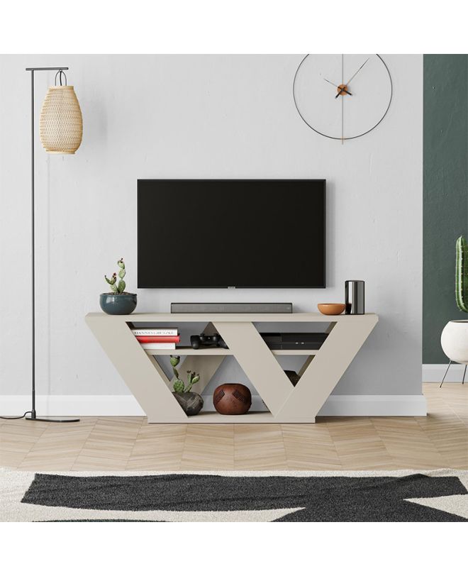 Έπιπλο τηλεόρασης Pipralla Megapap χρώμα sandstone 110x30x40εκ.