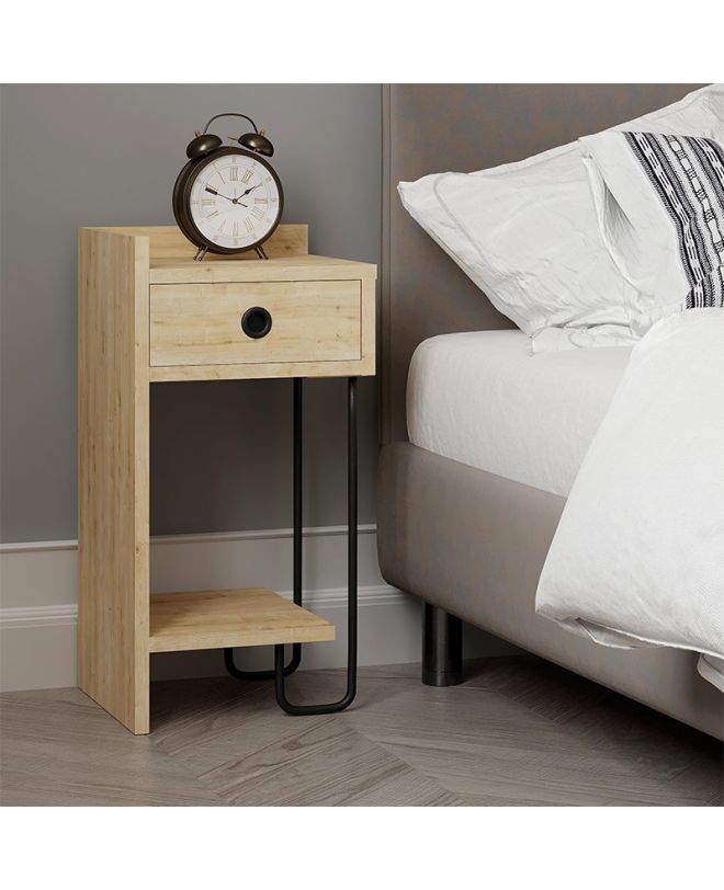 Κομοδίνο Sirius Megapap αριστερό χρώμα sapphire oak 32x30x61εκ.