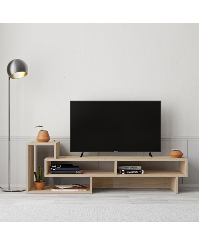 Έπιπλο τηλεόρασης Tetra Megapap χρώμα sapphire oak 136,7x40x42εκ.