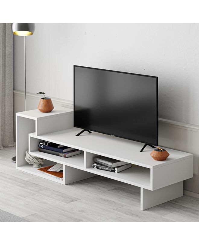 Έπιπλο τηλεόρασης Tetra Megapap χρώμα λευκό 136,7x40x42εκ.