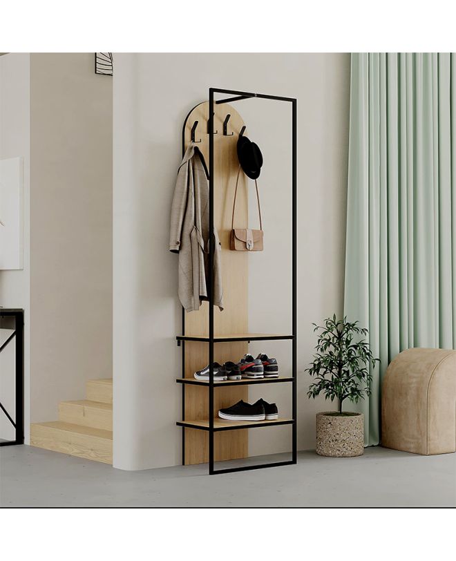 Έπιπλο εισόδου Archy Megapap χρώμα sapphire oak 53x31,7x180εκ.