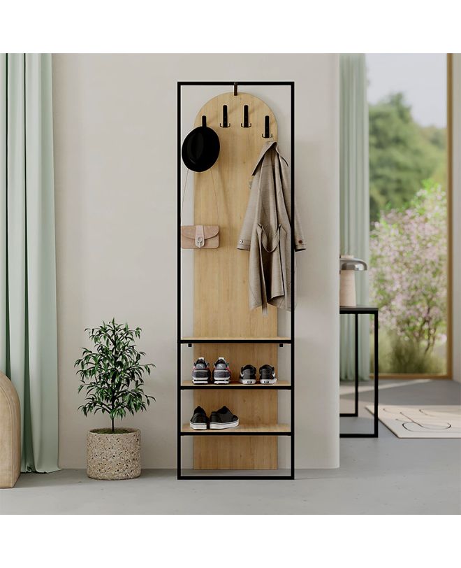 Έπιπλο εισόδου Archy Megapap χρώμα sapphire oak 53x31,7x180εκ.