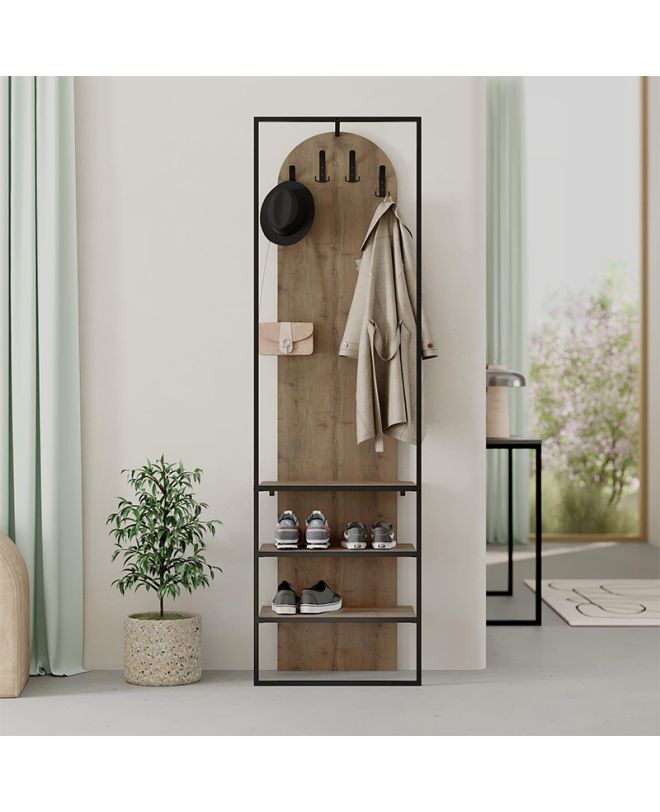 Έπιπλο εισόδου Archy Megapap χρώμα ανοιχτό καρυδί 53x31,7x180εκ.