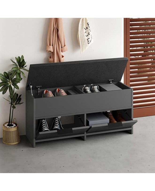 Παπουτσοθήκη Cove Megapap χρώμα ανθρακί 106x34x51,5εκ.