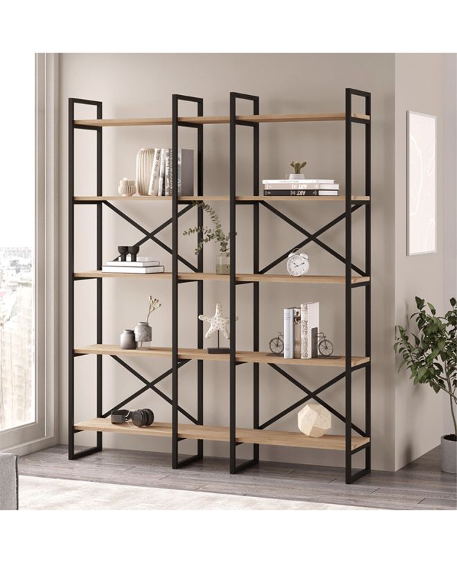 Βιβλιοθήκη Dusan Megapap χρώμα sepet oak 143,5x30x175εκ.