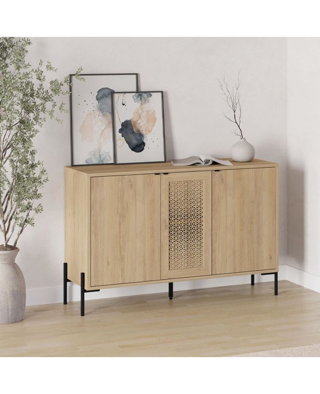 Μπουφές Naive Megapap χρώμα sapphire oak 126x40x80εκ.
