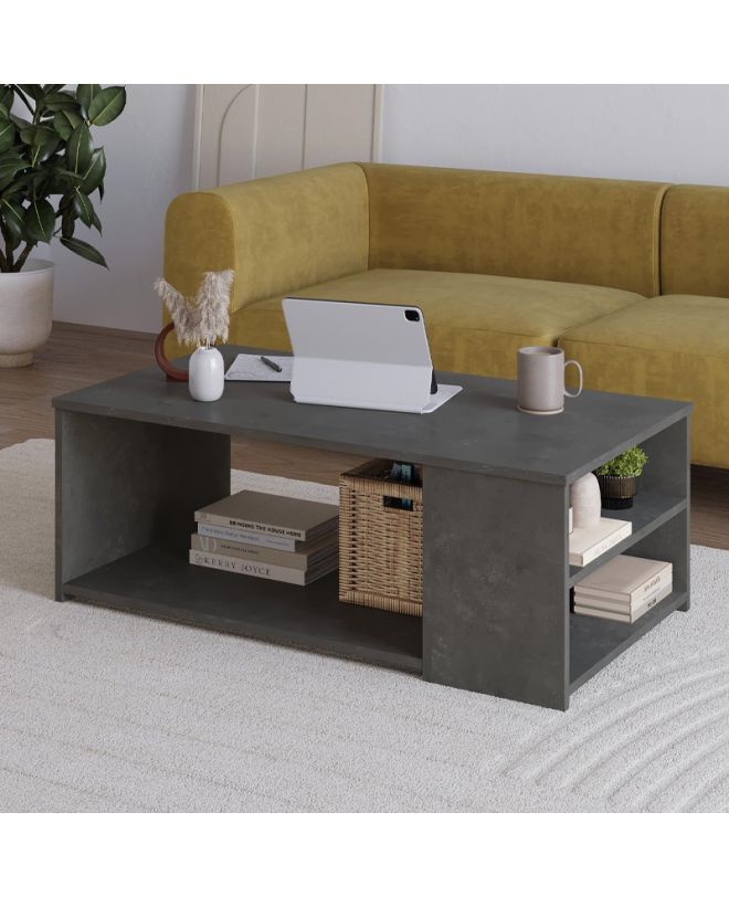 Τραπεζάκι σαλονιού Berg Megapap χρώμα γκρι ρετρό 110x60x40εκ.