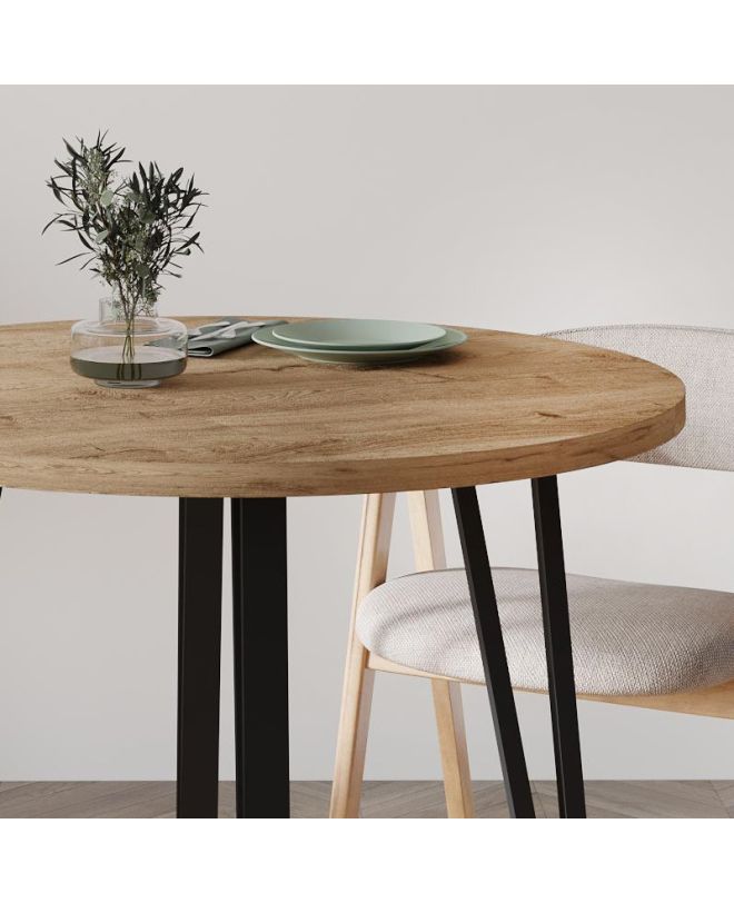 Τραπέζι Xana Megapap χρώμα sepet oak Ø90x77,5εκ.