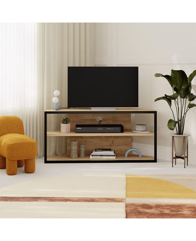 Έπιπλο τηλεόρασης γωνιακό Echo Megapap χρώμα sapphire oak 98x37x45εκ.
