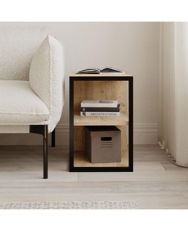 Τραπεζάκι βοηθητικό - Κομοδίνο Echo Megapap χρώμα sapphire oak 30x42x45εκ.