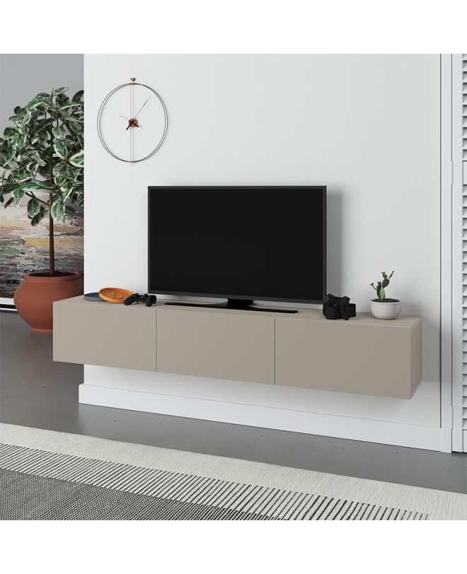 Έπιπλο τηλεόρασης επιτοίχιο Francy Megapap χρώμα sandstone 180x30x30εκ.