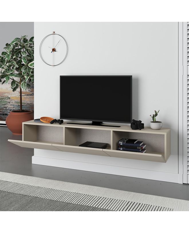 Έπιπλο τηλεόρασης επιτοίχιο Francy Megapap χρώμα sandstone 180x30x30εκ.
