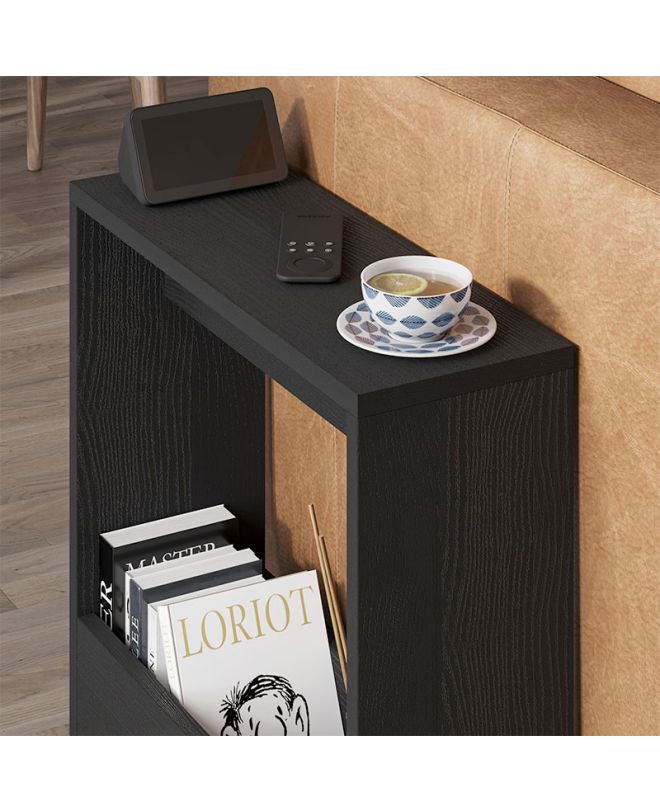 Τραπεζάκι βοηθητικό Simpi Megapap χρώμα black wood 55x20x60εκ.