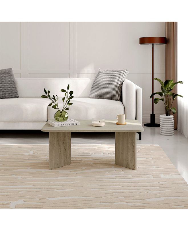 Τραπεζάκι σαλονιού Sam Megapap χρώμα neo travertine 100x60x41,8εκ.