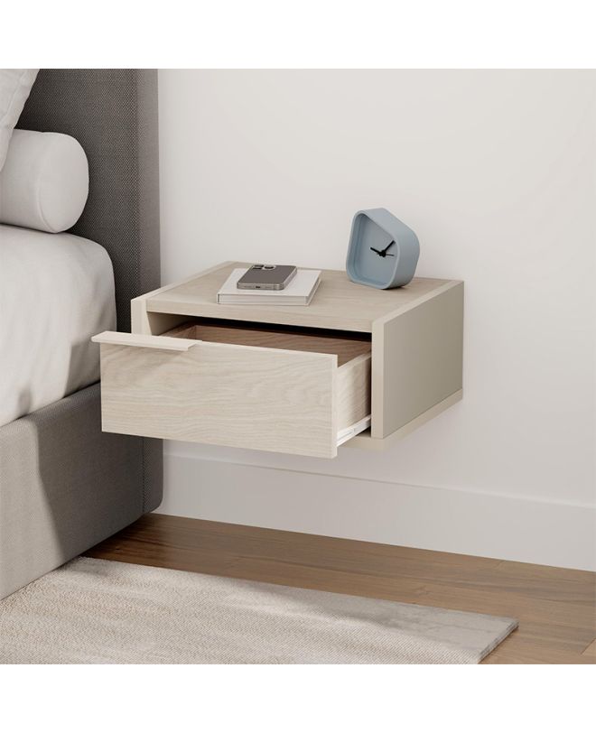 Κομοδίνο επιτοίχιο Eco Megapap χρώμα sandstone - light oak 40x33x18,5εκ.