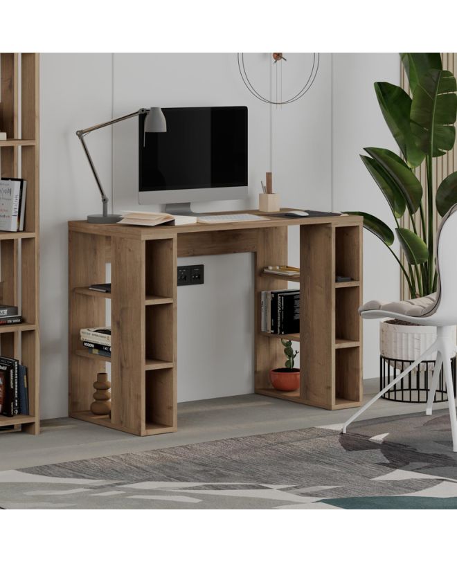 Γραφείο εργασίας Colmar Megapap χρώμα ανοιχτό καρυδί 106x50x75εκ.