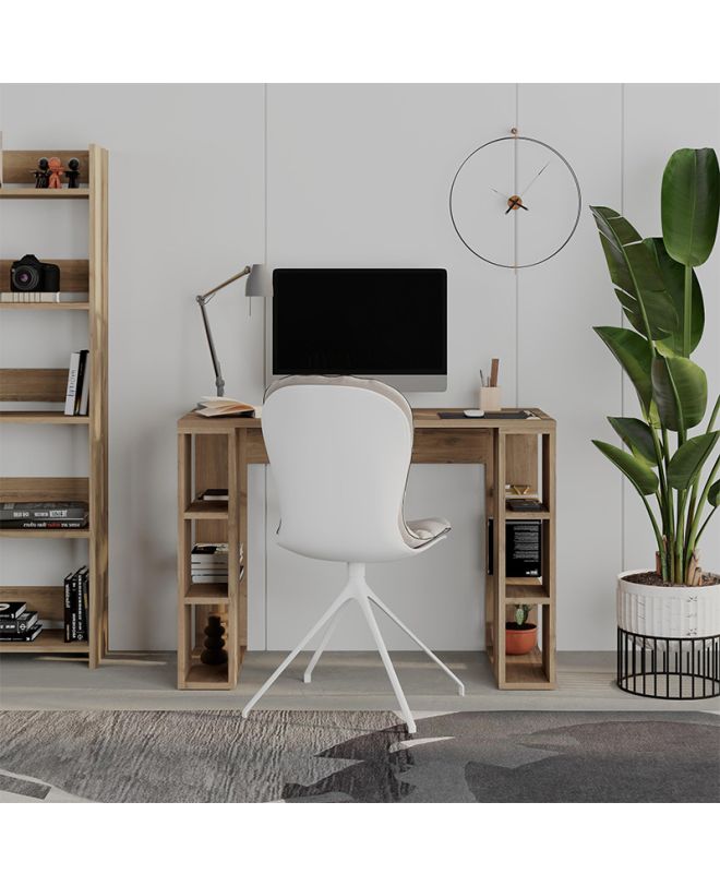 Γραφείο εργασίας Colmar Megapap χρώμα ανοιχτό καρυδί 106x50x75εκ.