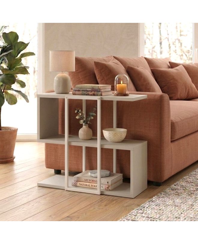Τραπεζάκι βοηθητικό Homia Megapap χρώμα sandstone 56x25x56,5εκ.