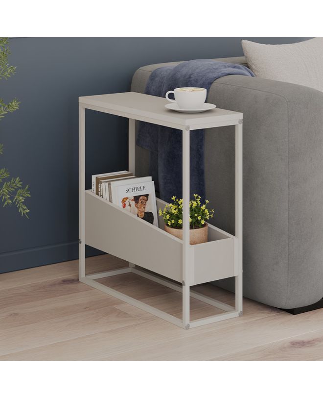 Τραπεζάκι βοηθητικό Lido Megapap χρώμα sandstone 60x22x62εκ.