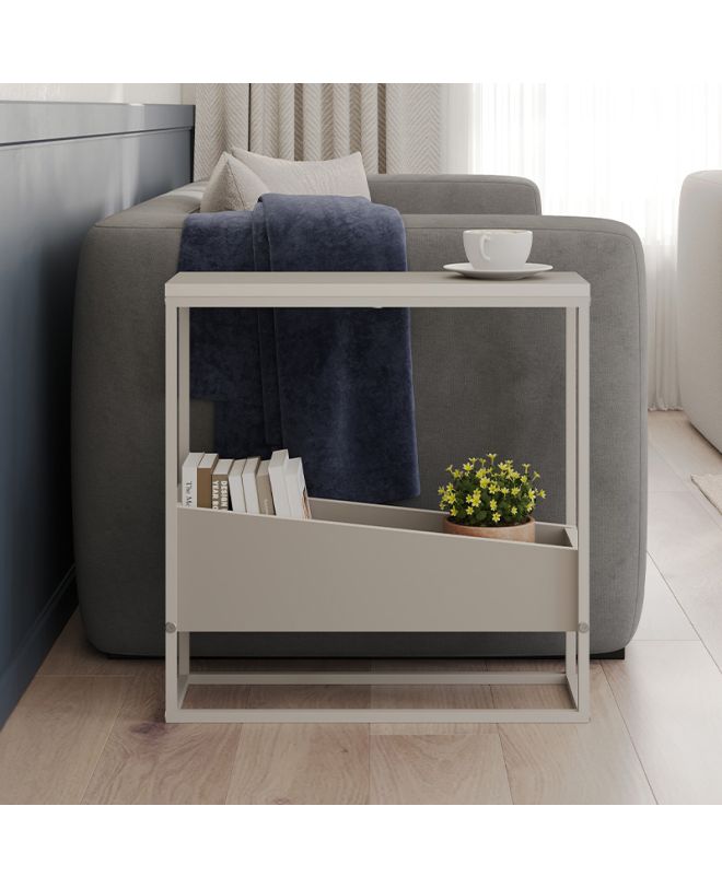 Τραπεζάκι βοηθητικό Lido Megapap χρώμα sandstone 60x22x62εκ.